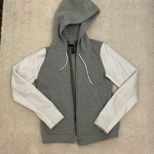 Mixed media Aqua sweat jacket